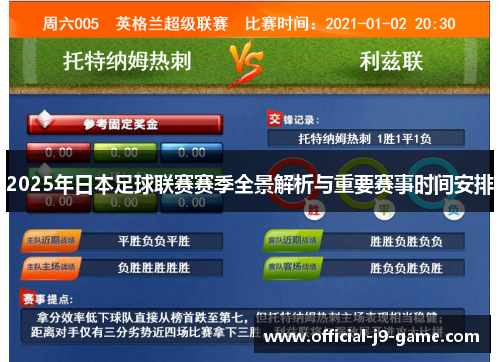 2025年日本足球联赛赛季全景解析与重要赛事时间安排