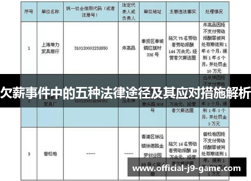 欠薪事件中的五种法律途径及其应对措施解析