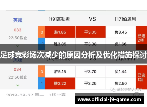 足球竞彩场次减少的原因分析及优化措施探讨